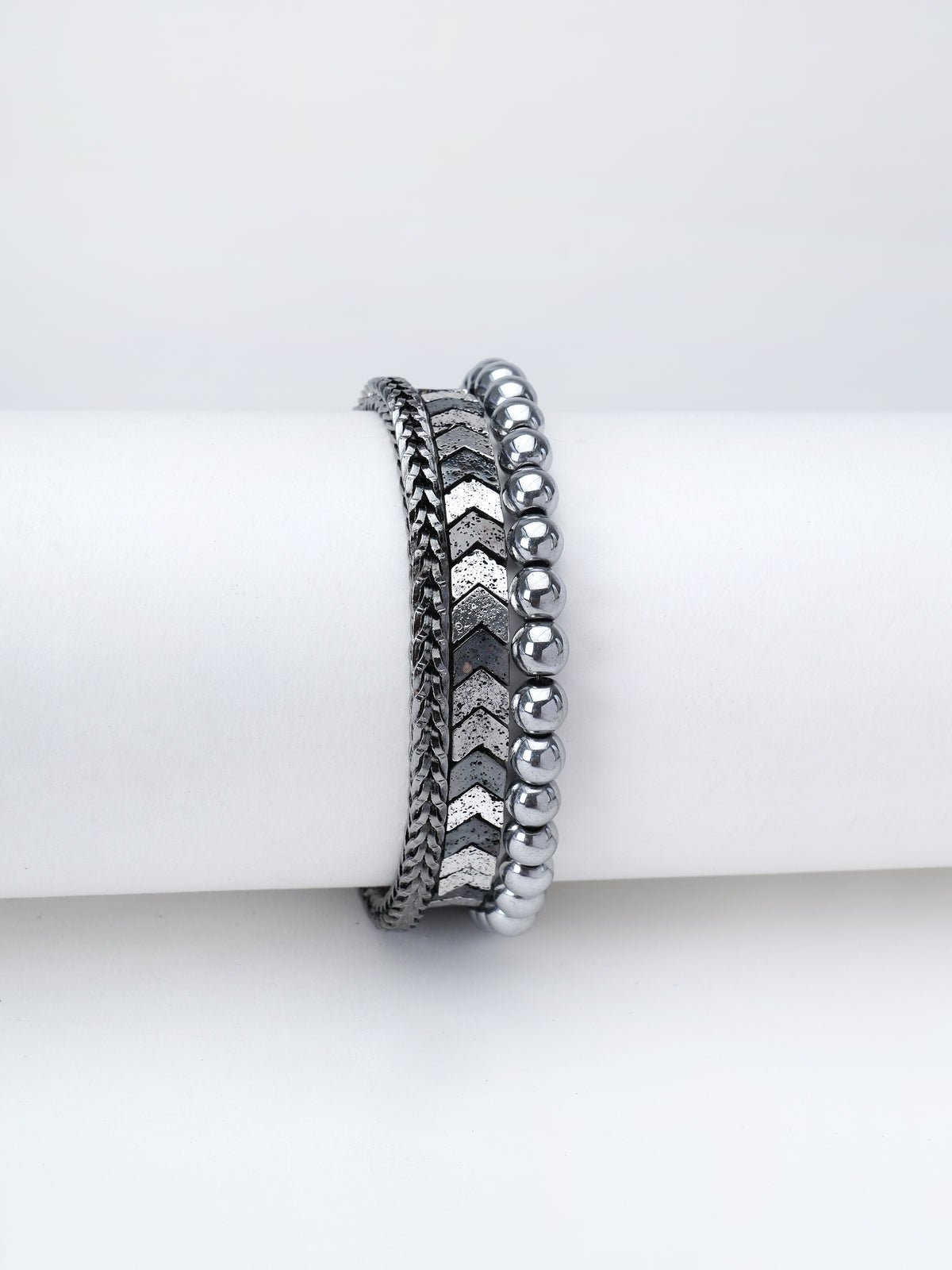 Pirite Stone Triple-Layer Bracelet