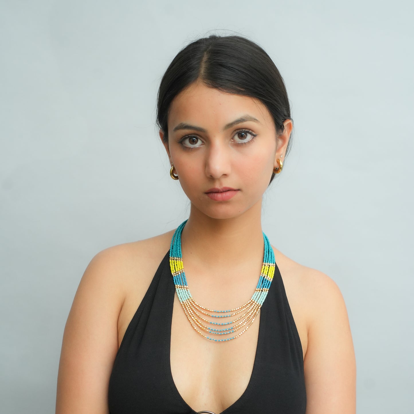 Sunlime Surf beaded necklace