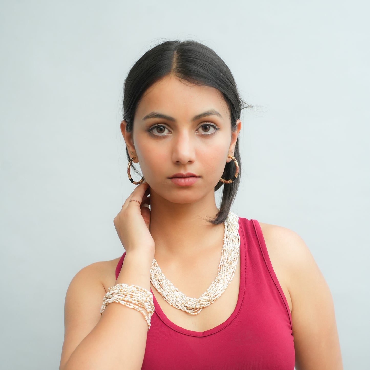 Moon Pebbles beaded necklace