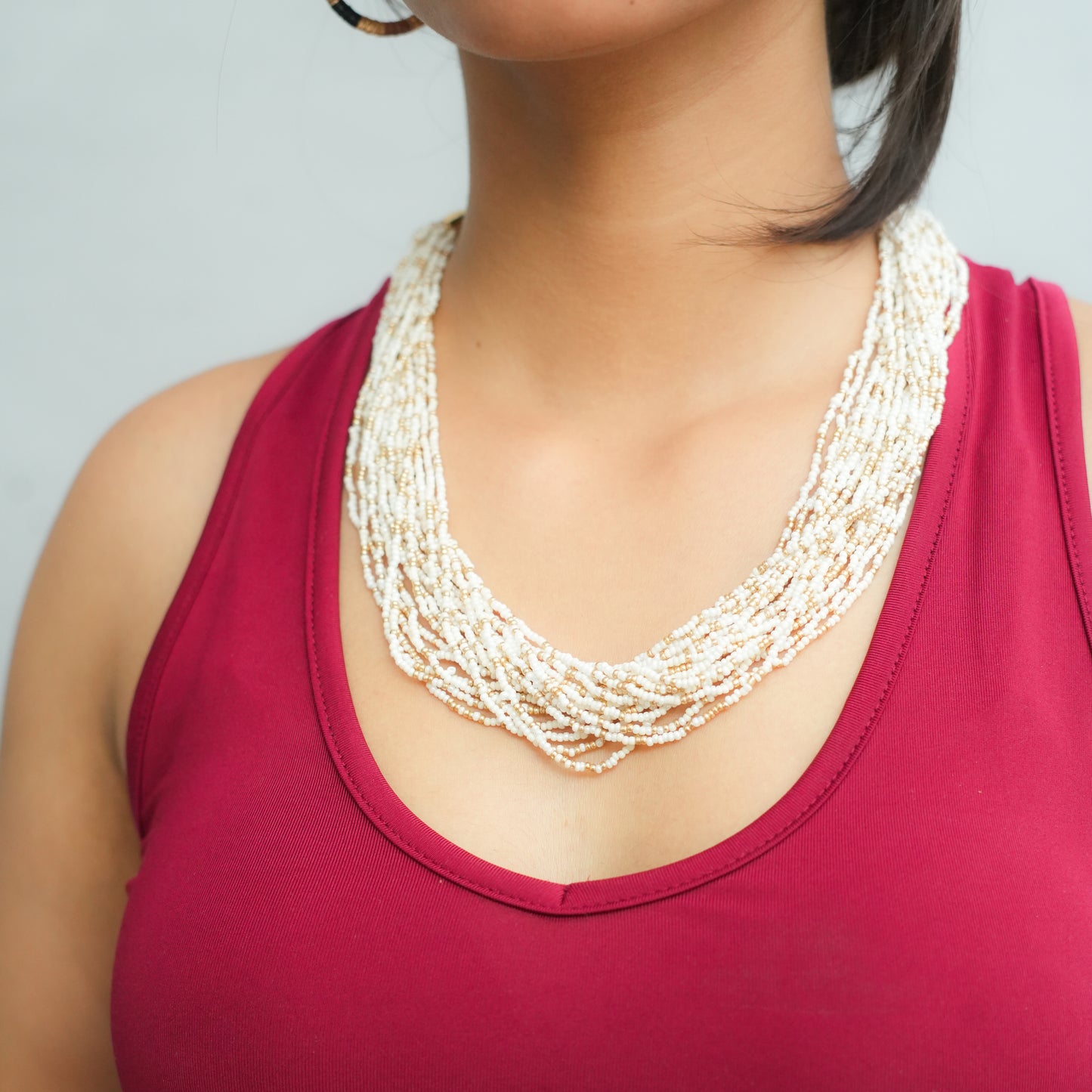 Moon Pebbles beaded necklace