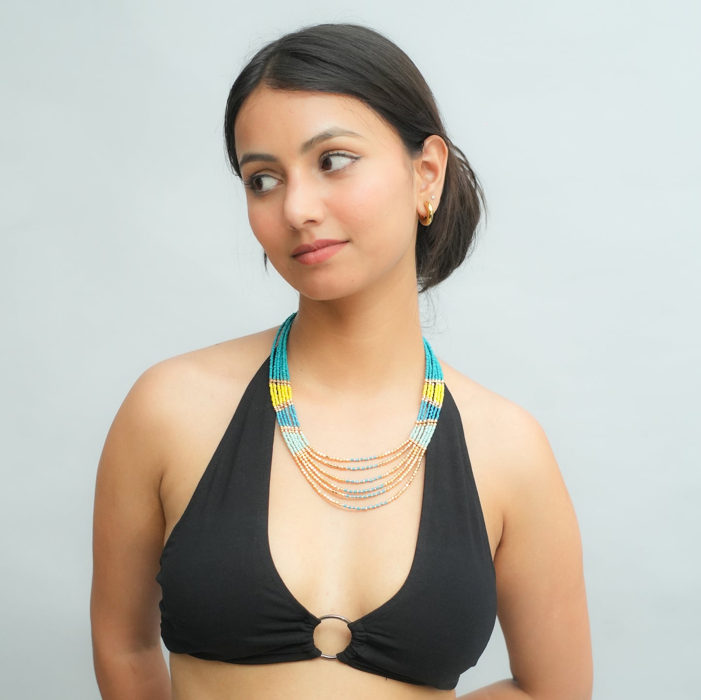 Sunlime Surf beaded necklace