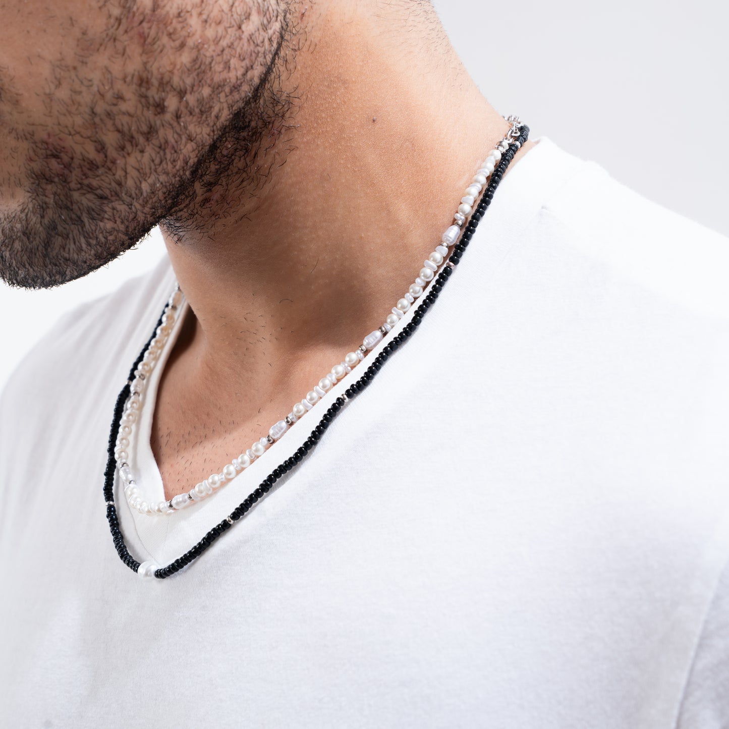 Midnight Pearl Layered Neckalce