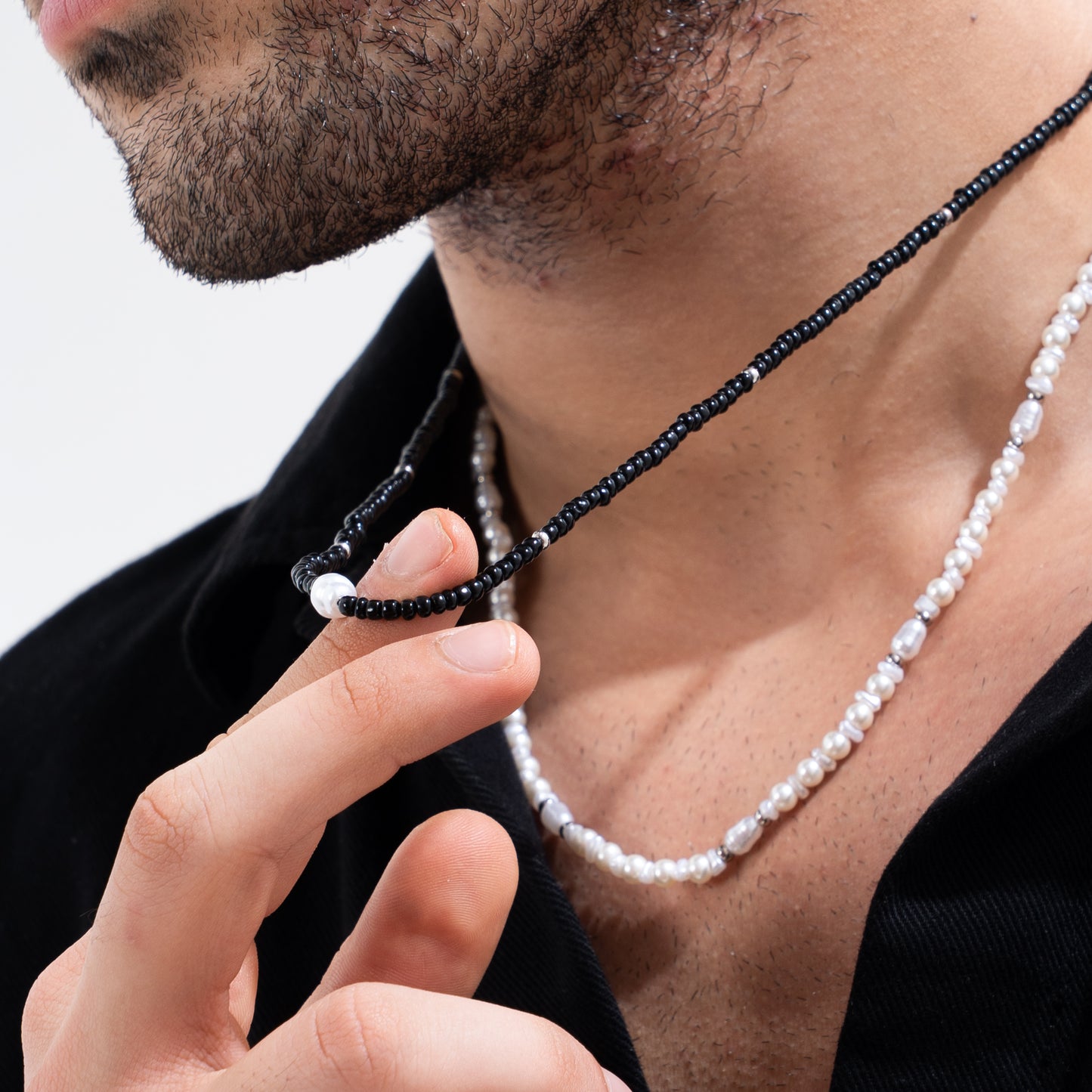 Midnight Pearl Layered Neckalce