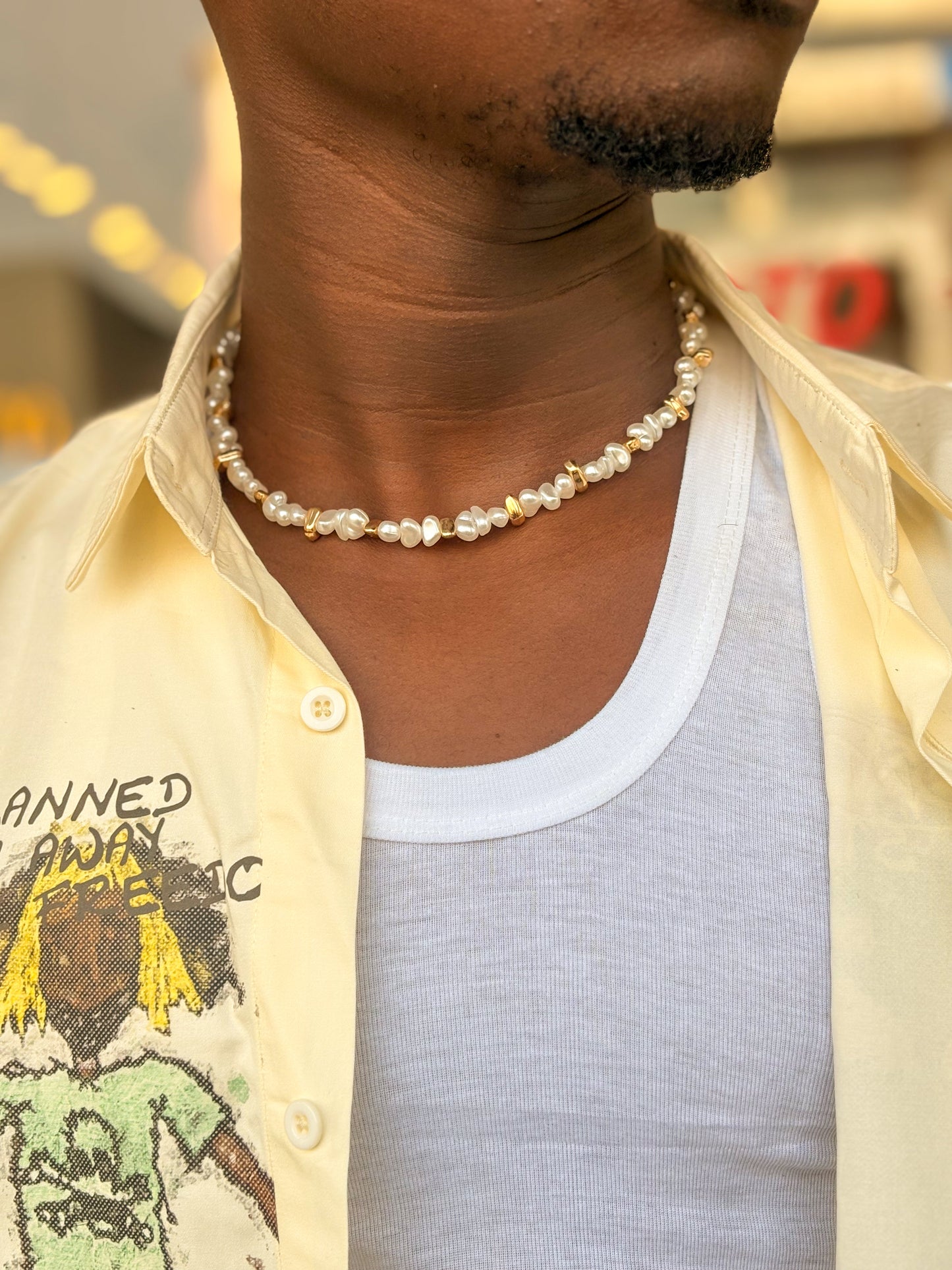 Coastal charm Bead Necklace - Golden