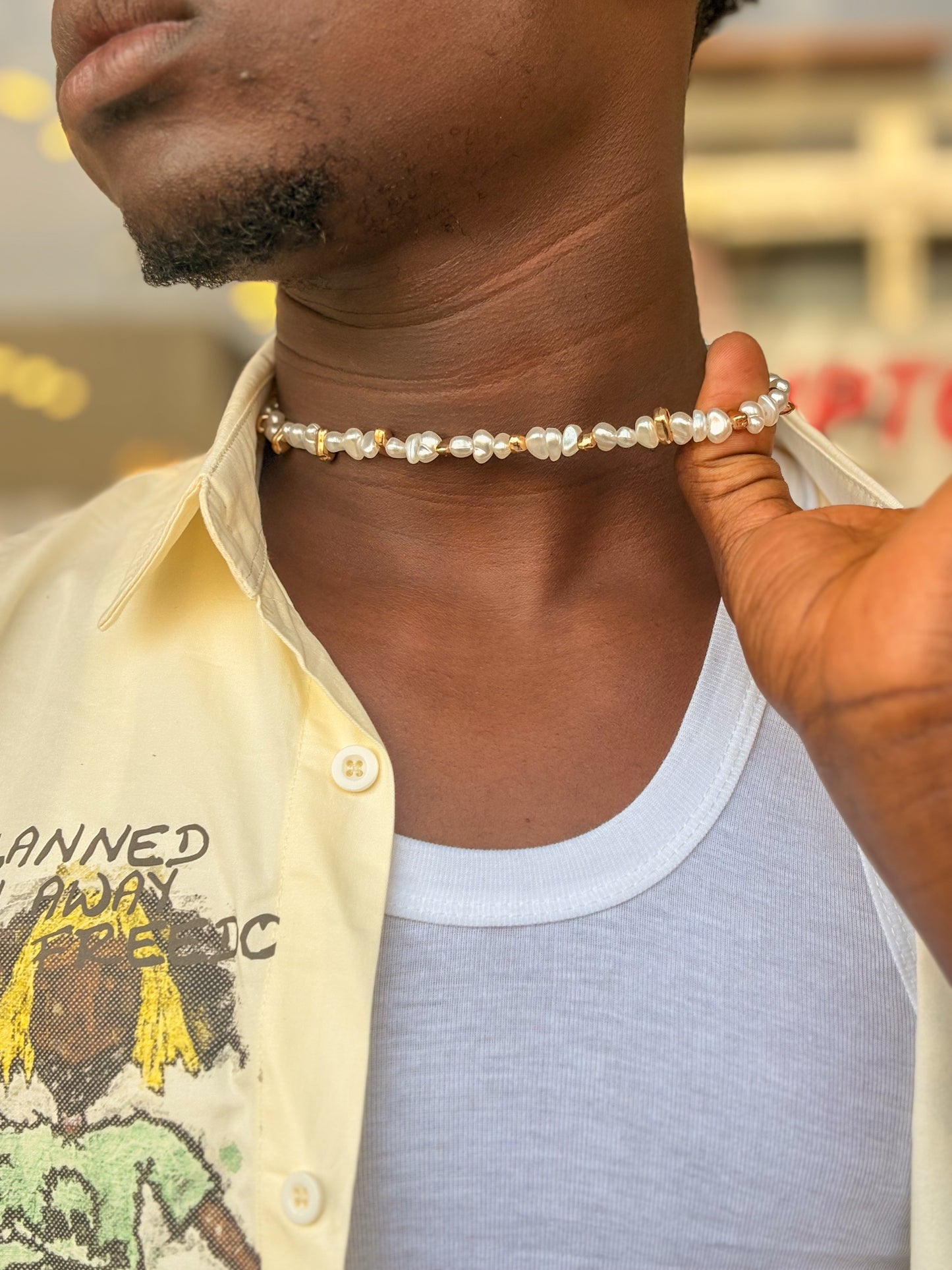 Coastal charm Bead Necklace - Golden