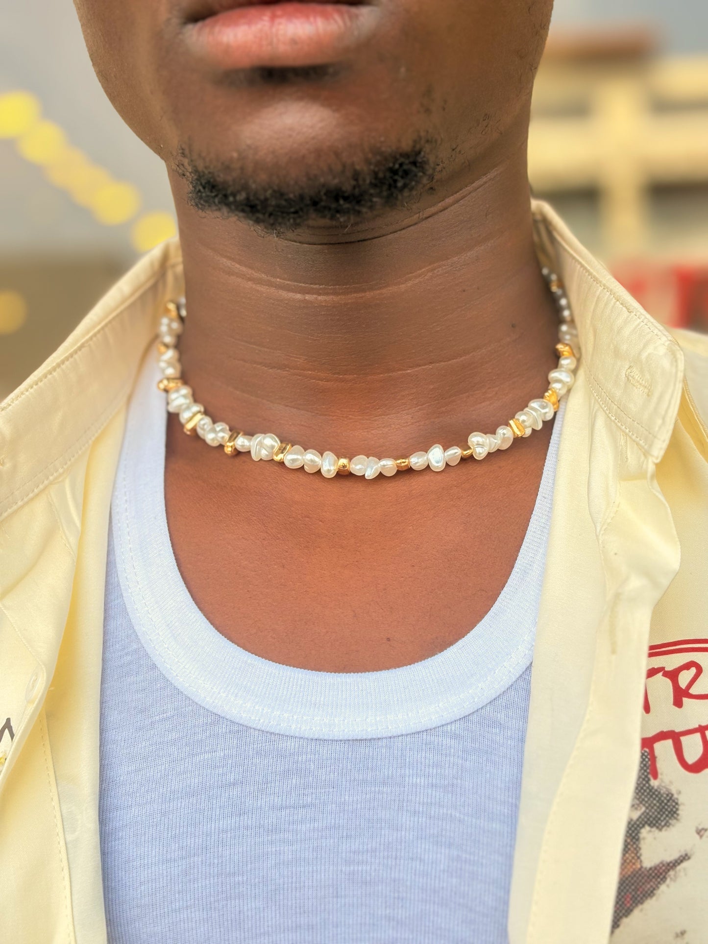 Coastal charm Bead Necklace - Golden