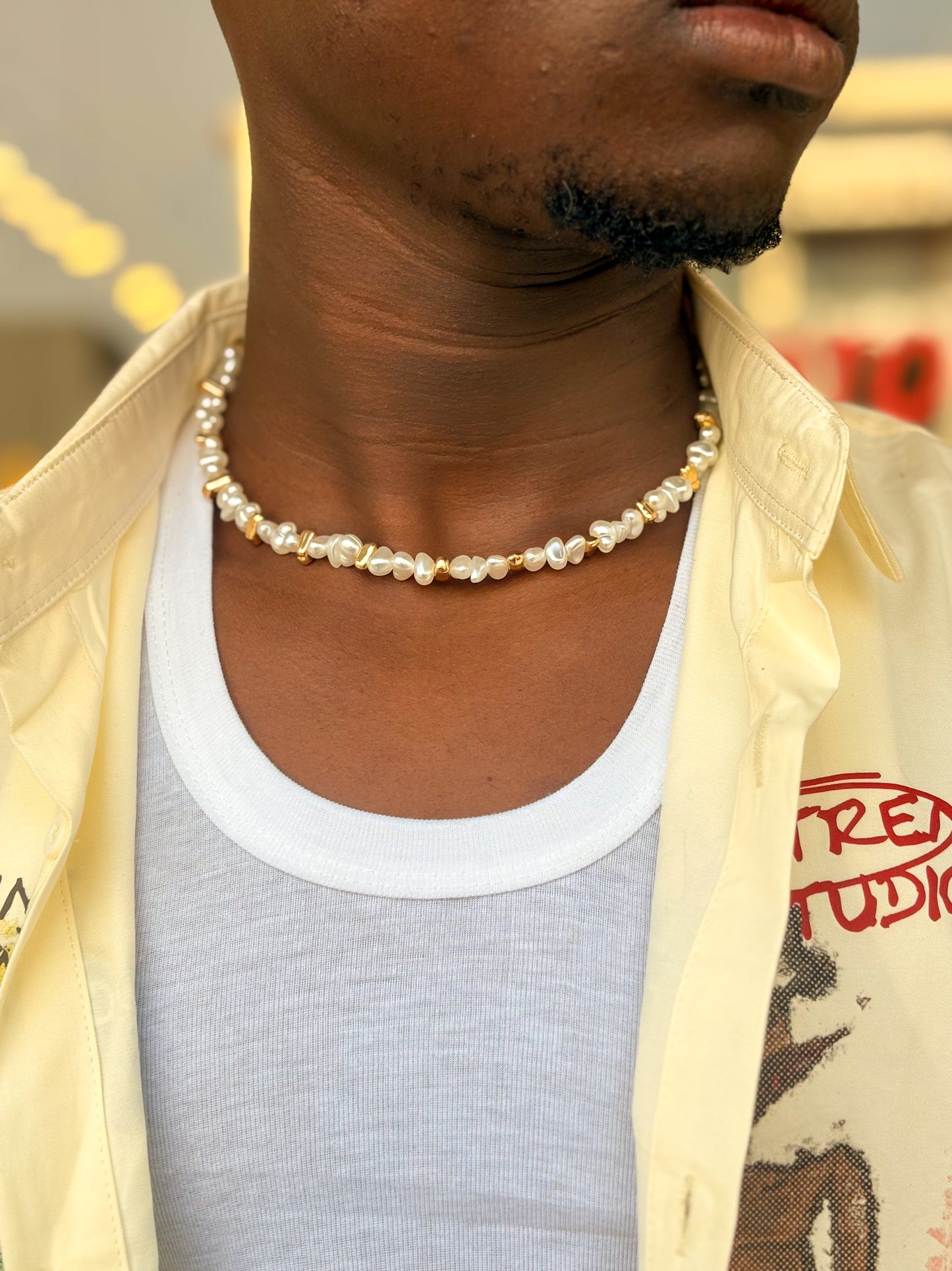 Coastal charm Bead Necklace - Golden