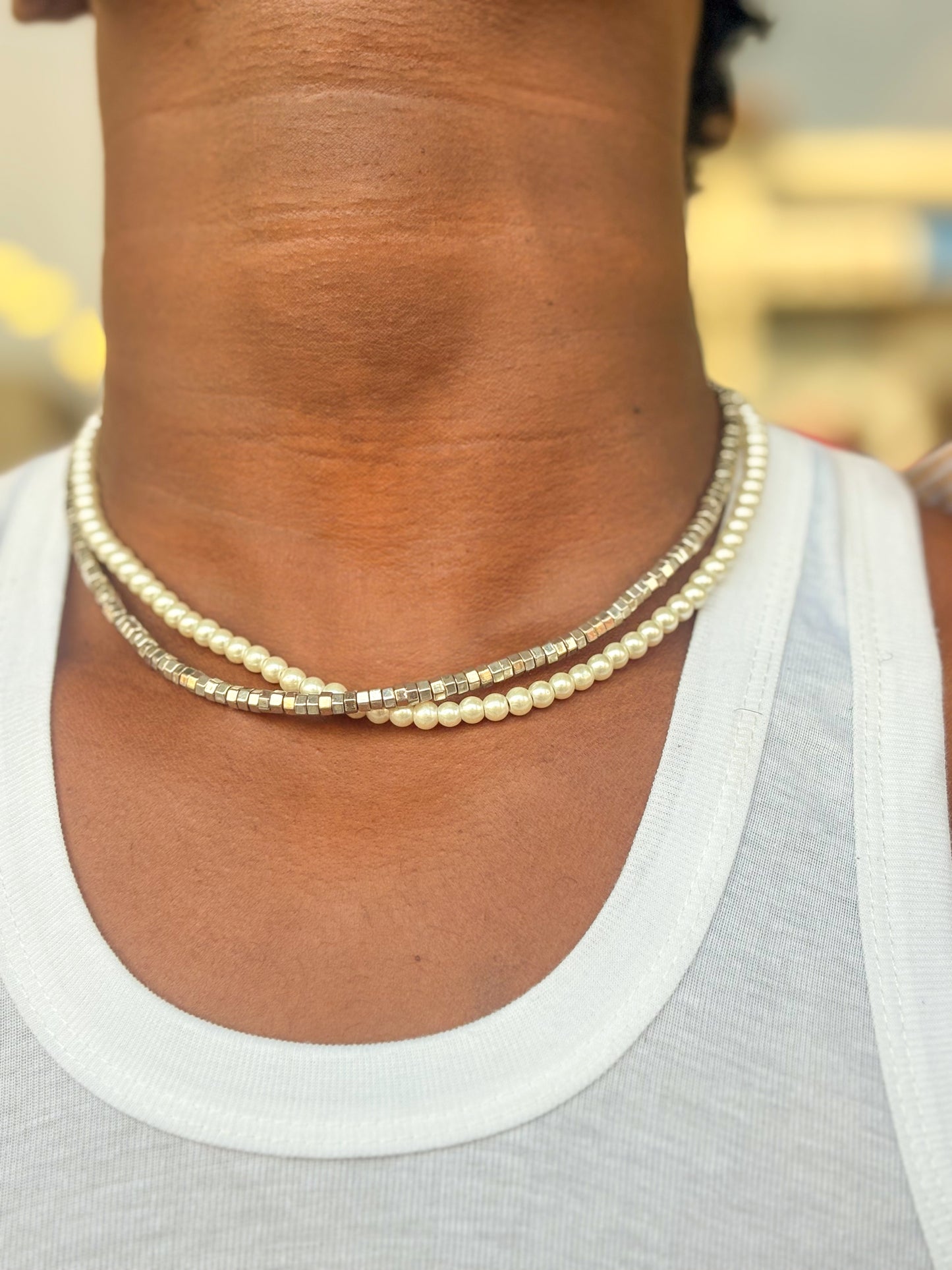 Sterling Ivory Layered Necklace