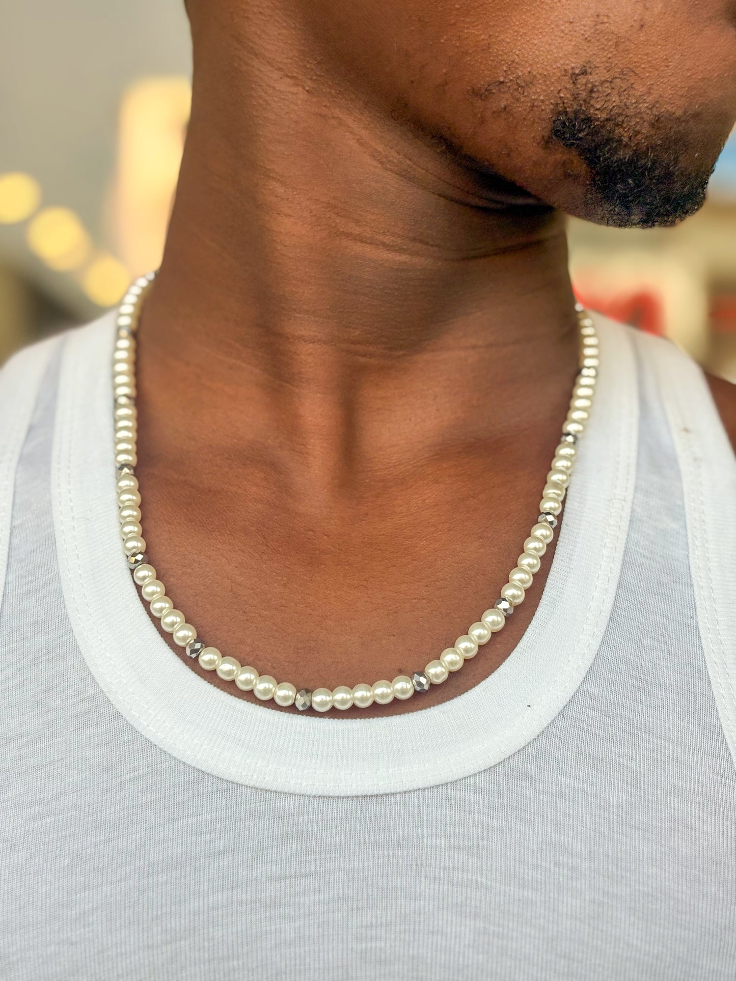 Silver Pearl Necklace