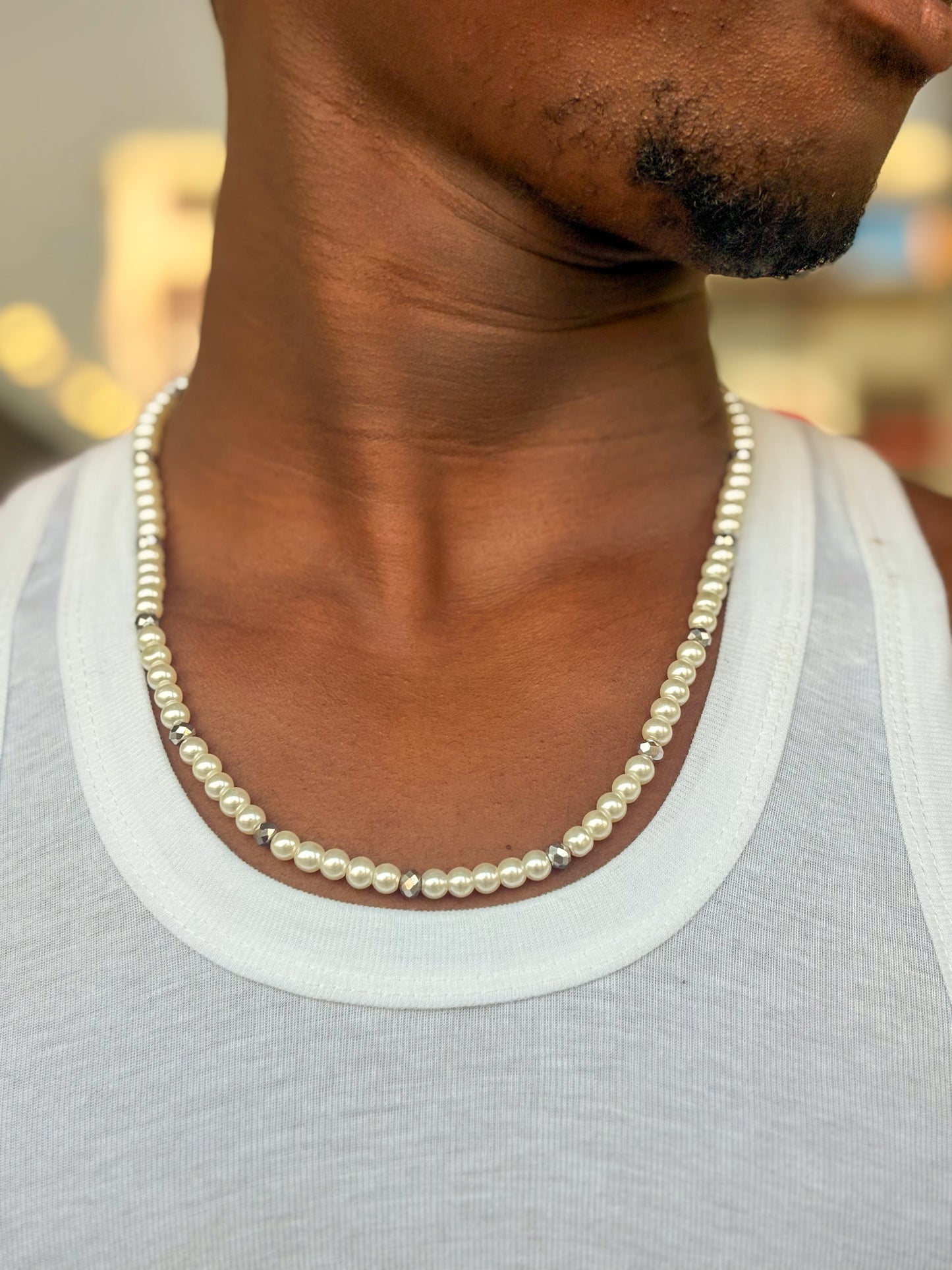 Silver Pearl Necklace