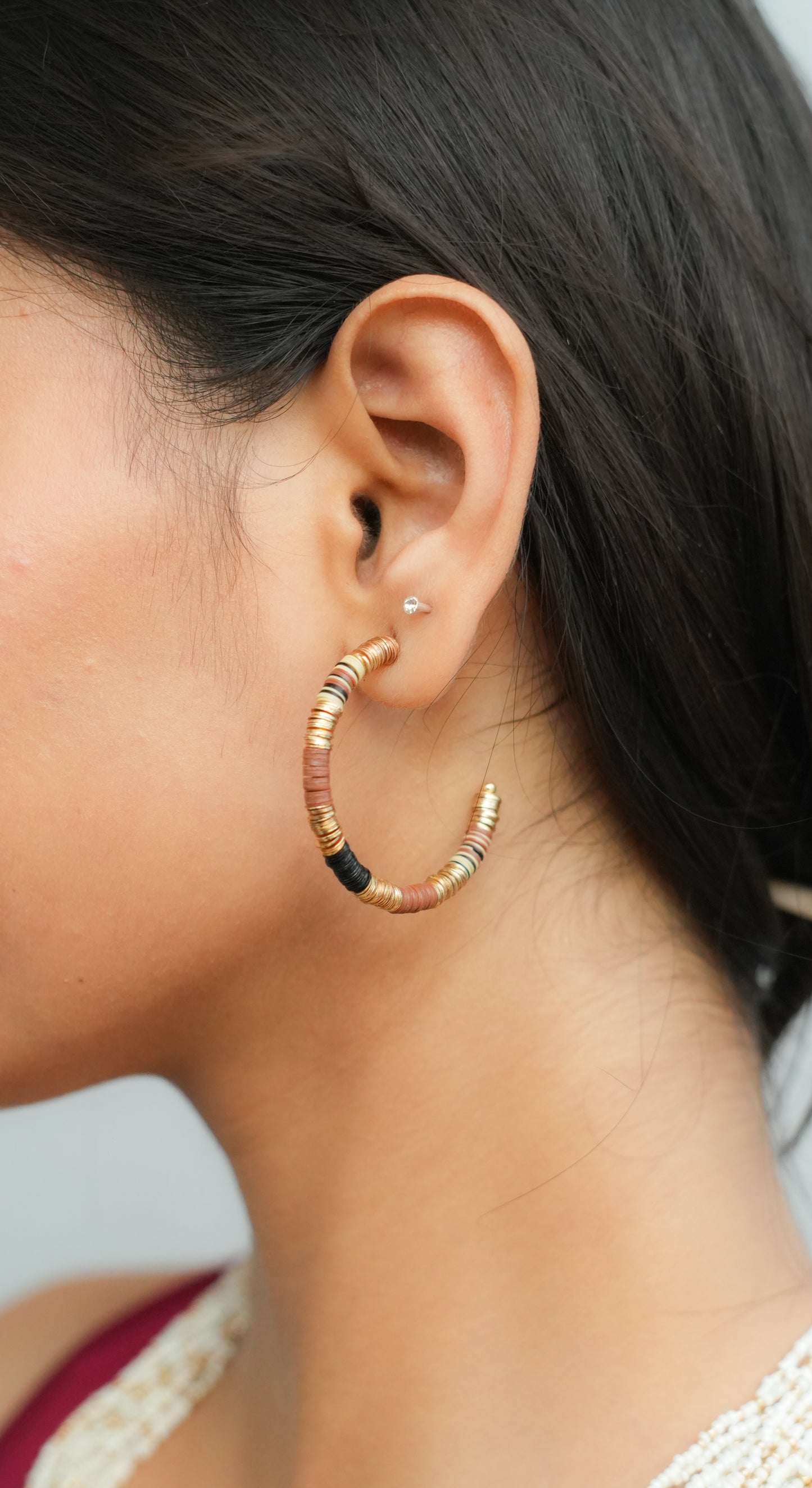 Silken Soil Ear Hoops ( Pair)