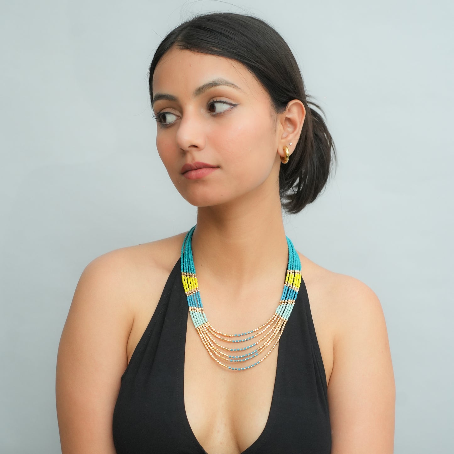 Sunlime Surf beaded necklace
