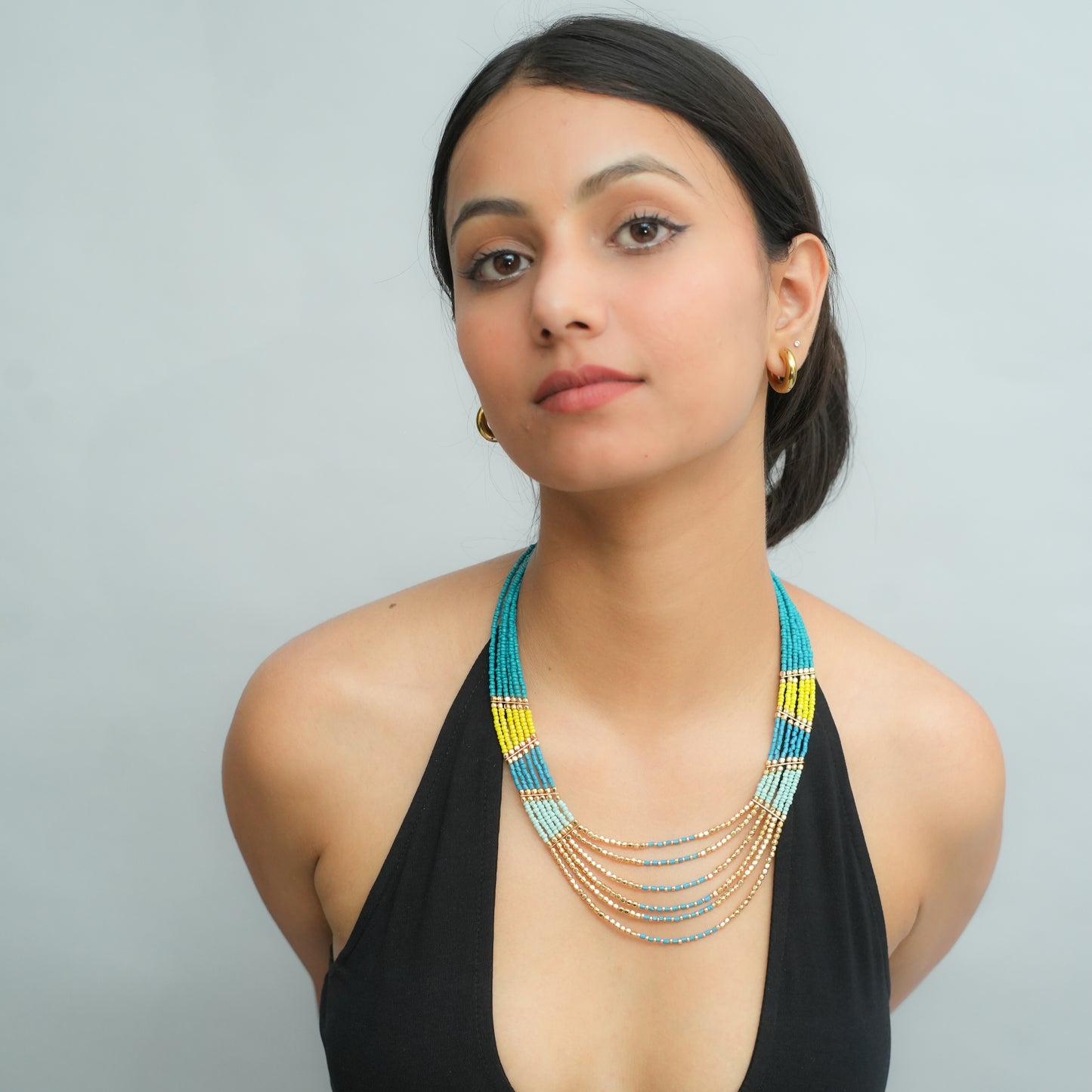 Sunlime Surf beaded necklace