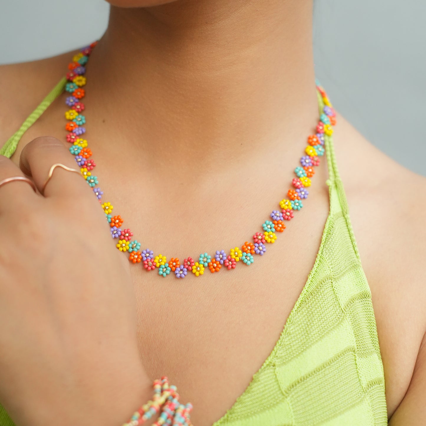 Daisy Daze beaded Necklace