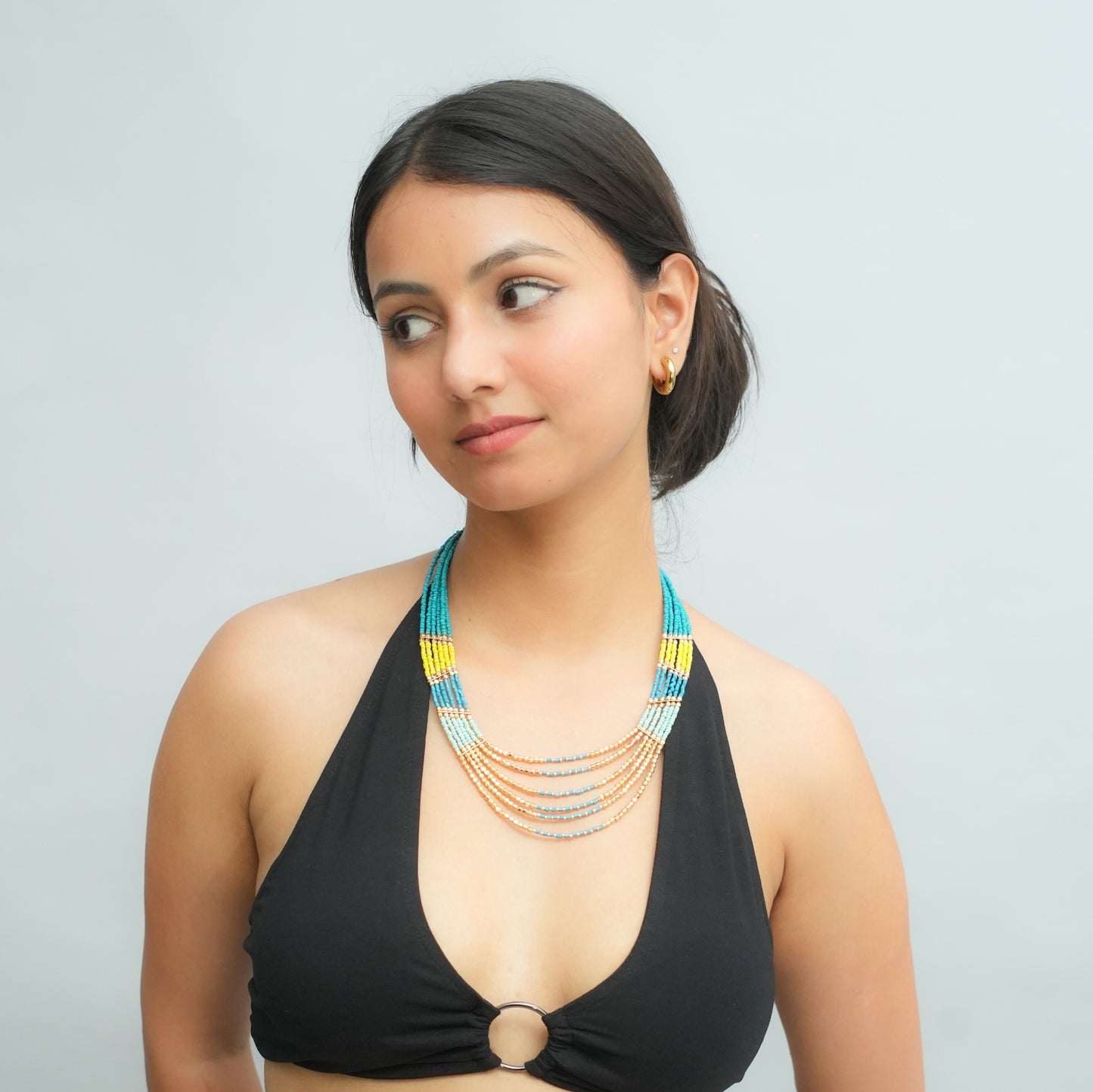 Sunlime Surf beaded necklace