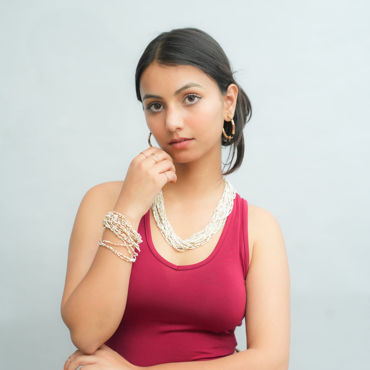 Moon Pebbles beaded necklace