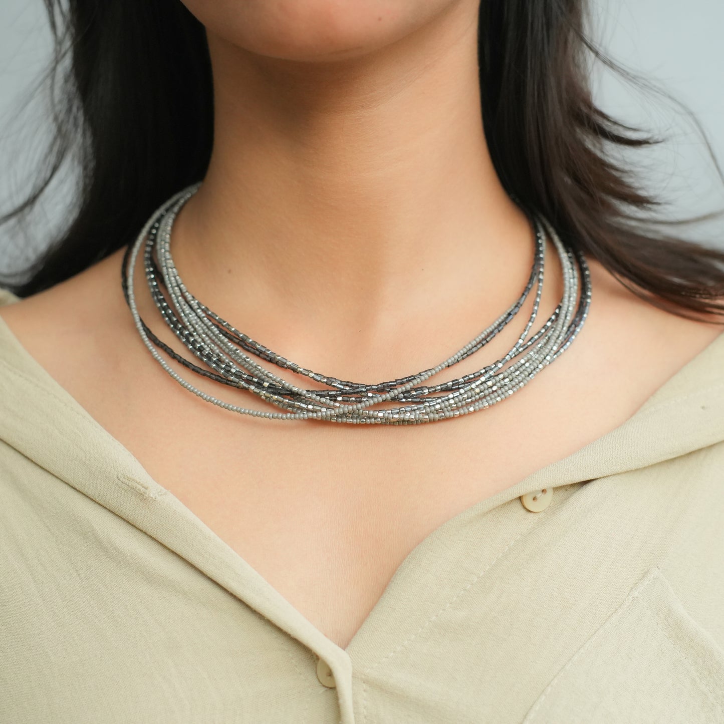 Iced - Ash Beaded Necklace