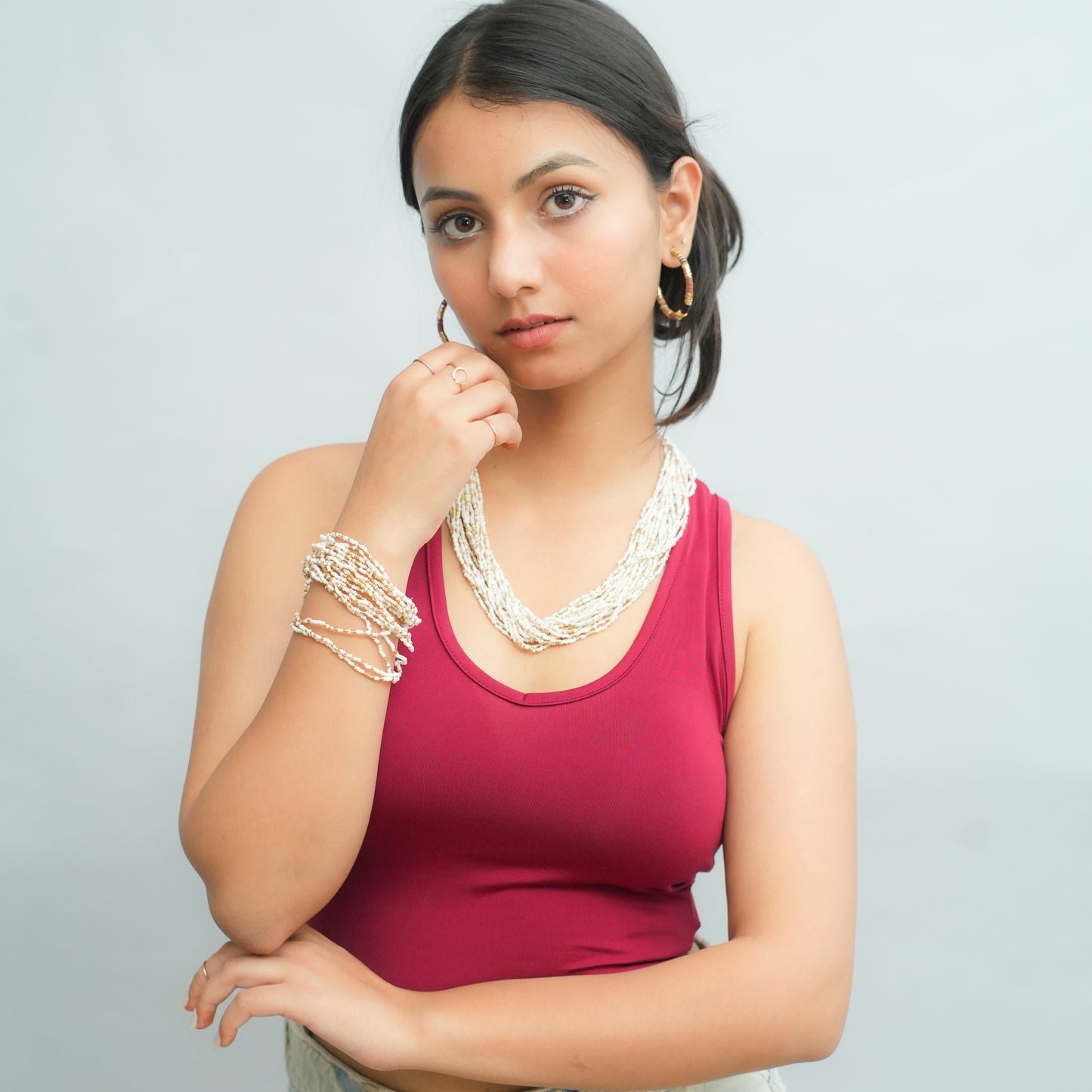 Snowline charm beaded bracelet