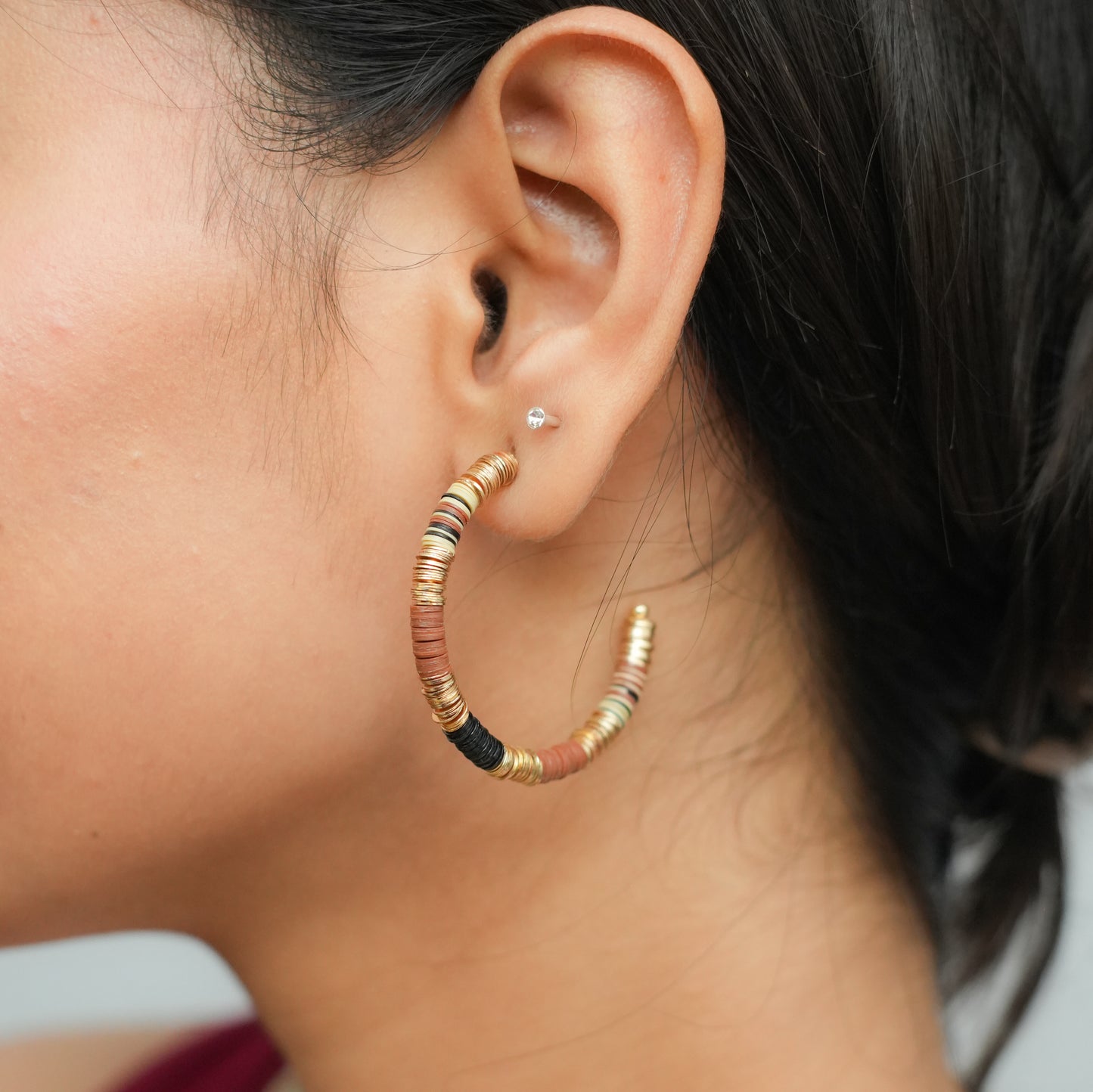 Silken Soil Ear Hoops ( Pair)