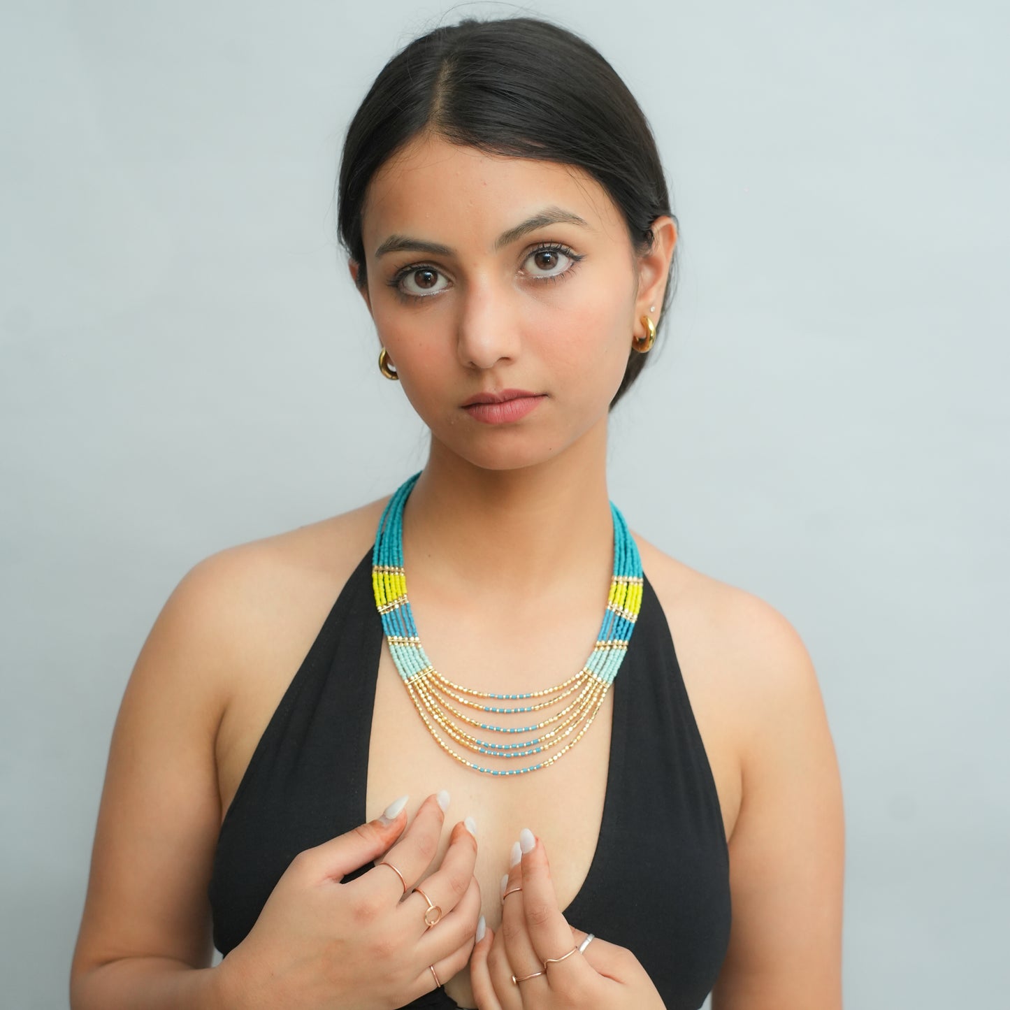 Sunlime Surf beaded necklace