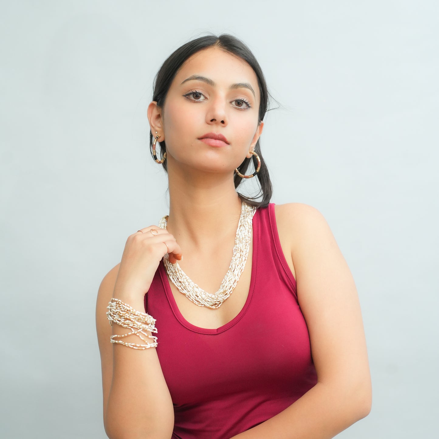 Moon Pebbles beaded necklace