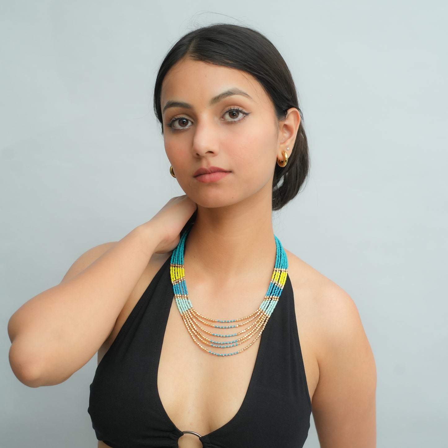 Sunlime Surf beaded necklace
