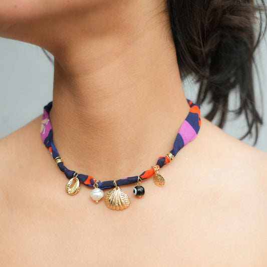 Coastal seashell charm necklace