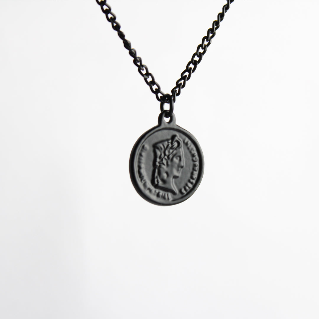 Dual Feather Coin Necklace