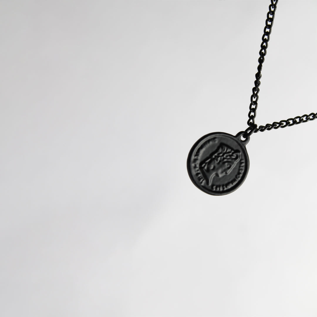 Dual Feather Coin Necklace