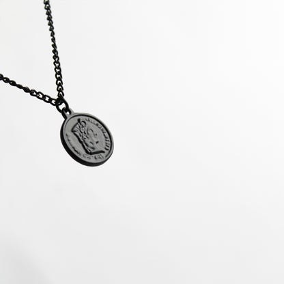 Dual Feather Coin Necklace