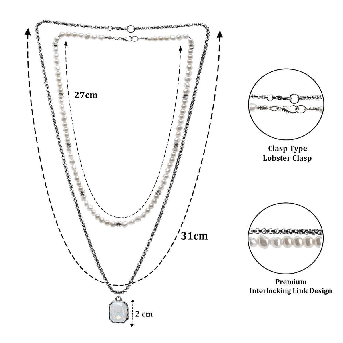 Pearl Fusion Layered Necklace Set