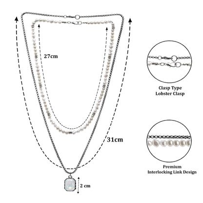 Pearl Fusion Layered Necklace Set