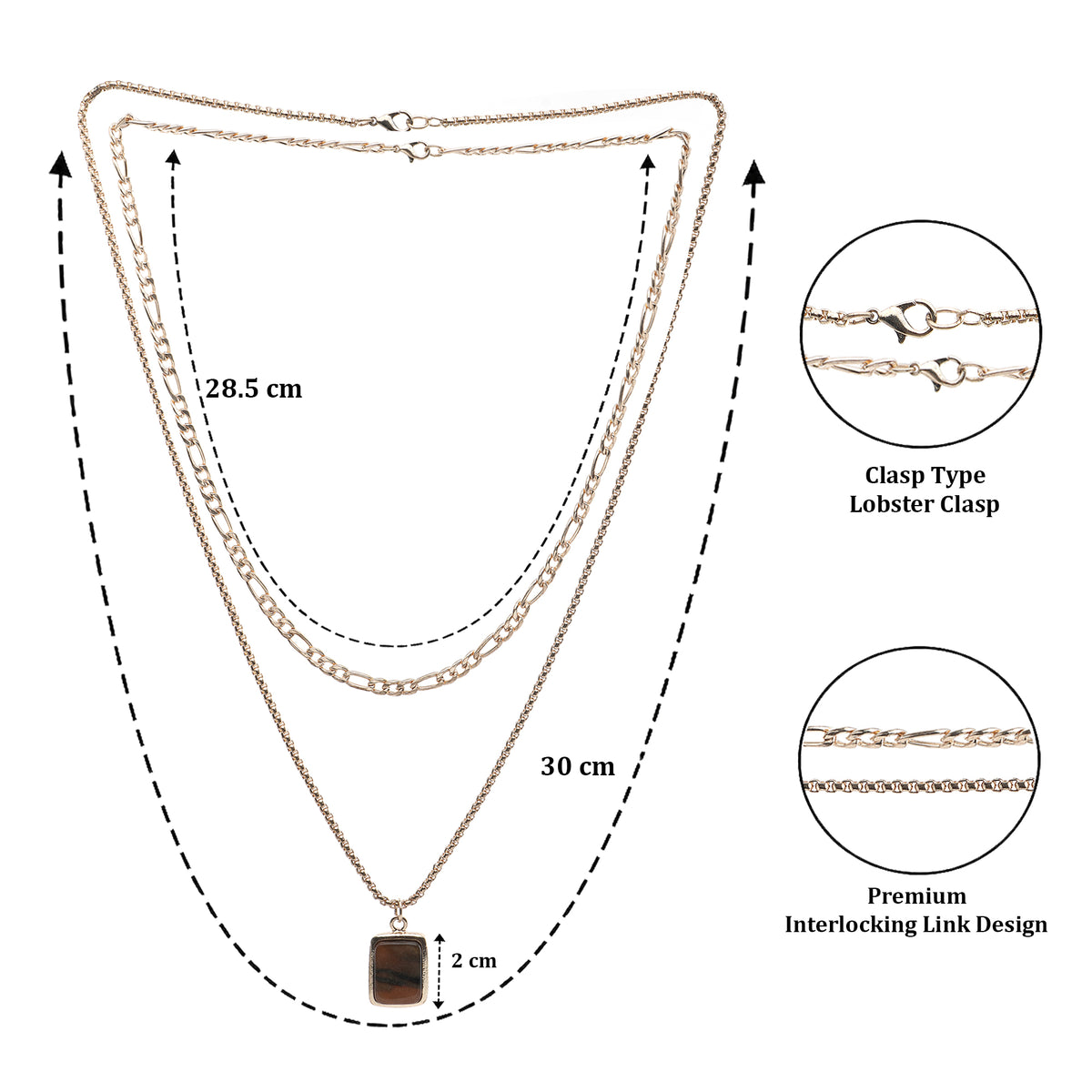 Vintage Stone Layered Necklace