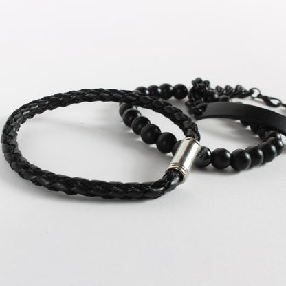 Cosmic Onyx Men's Bracelets | Combo Of 3 Pieces