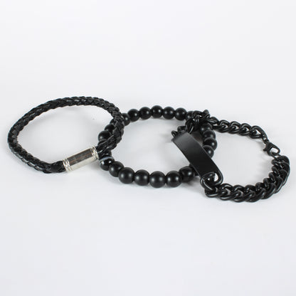 Cosmic Onyx Men's Bracelets | Combo Of 3 Pieces