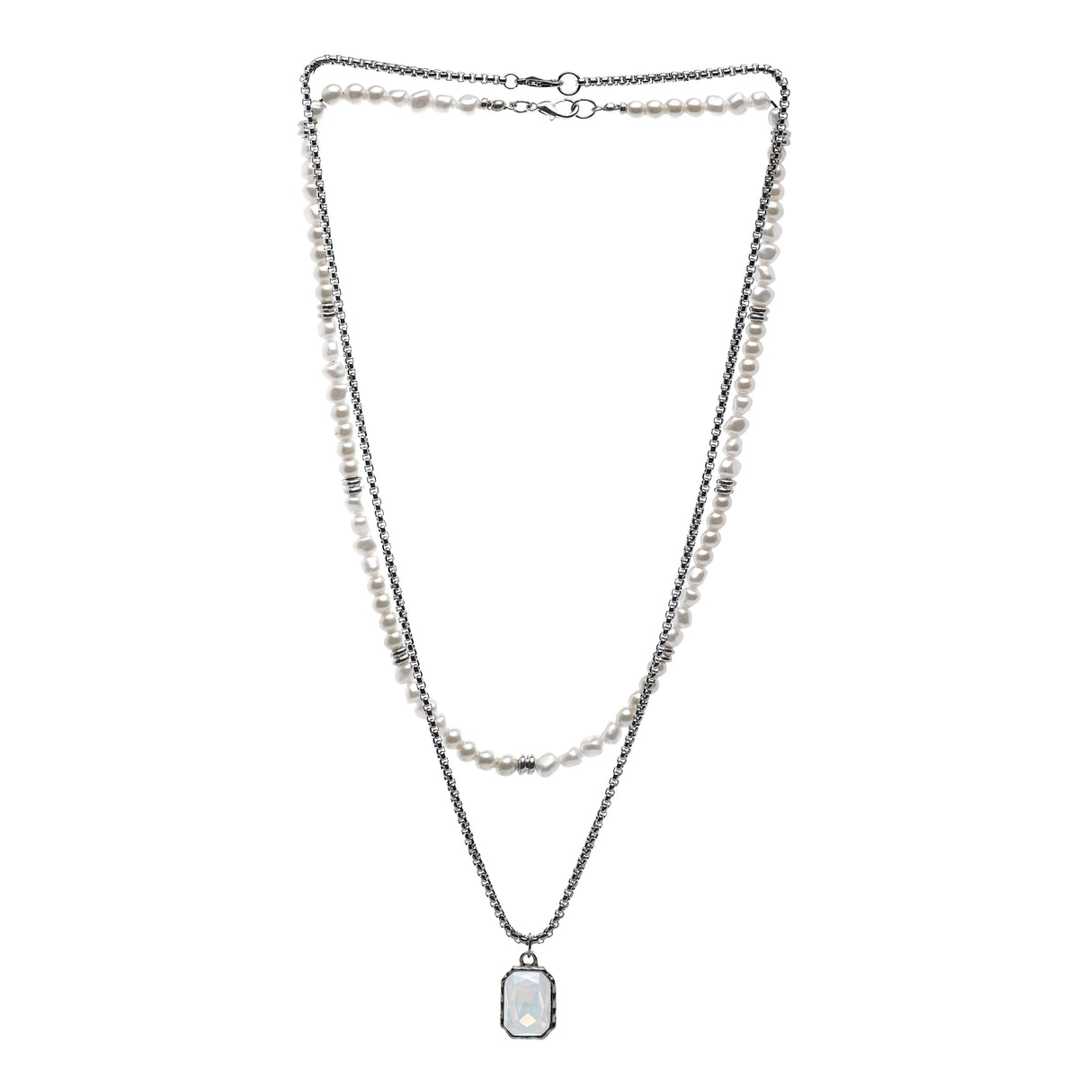 Pearl Fusion Layered Necklace Set