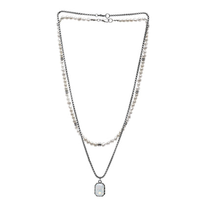 Pearl Fusion Layered Necklace Set