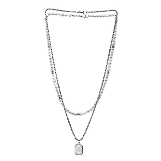 Pearl Fusion Layered Necklace Set
