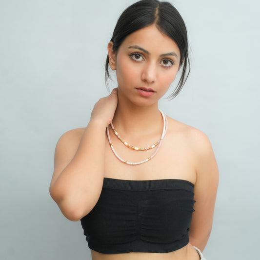 Rosy Horizon Beaded Necklace