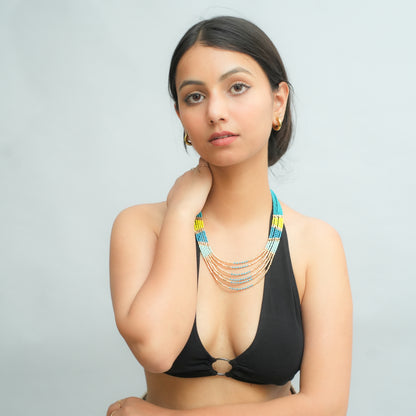 Sunlime Surf beaded necklace