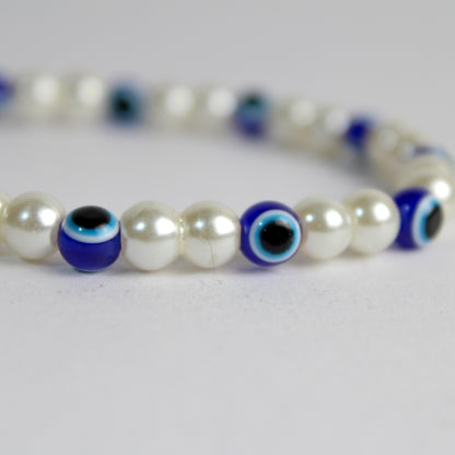 Evil Eye Pearl Bracelet