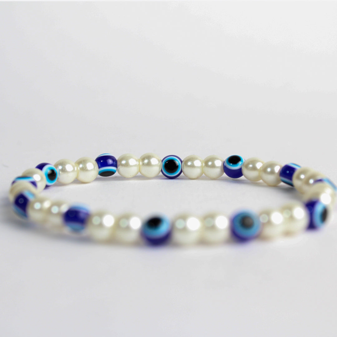 Evil Eye Pearl Bracelet