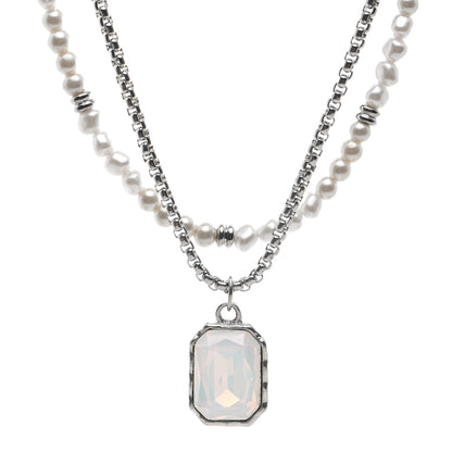 Pearl Fusion Layered Necklace Set