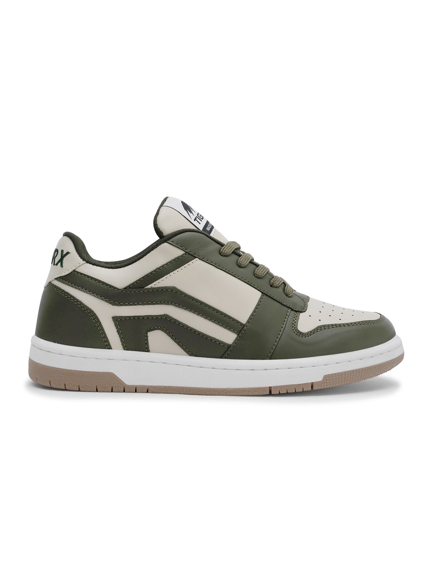 Men's Premium Olive Green & White Casual Sneakers | Stylish Lace-Up Shoes | Trendy Everyday Footwear