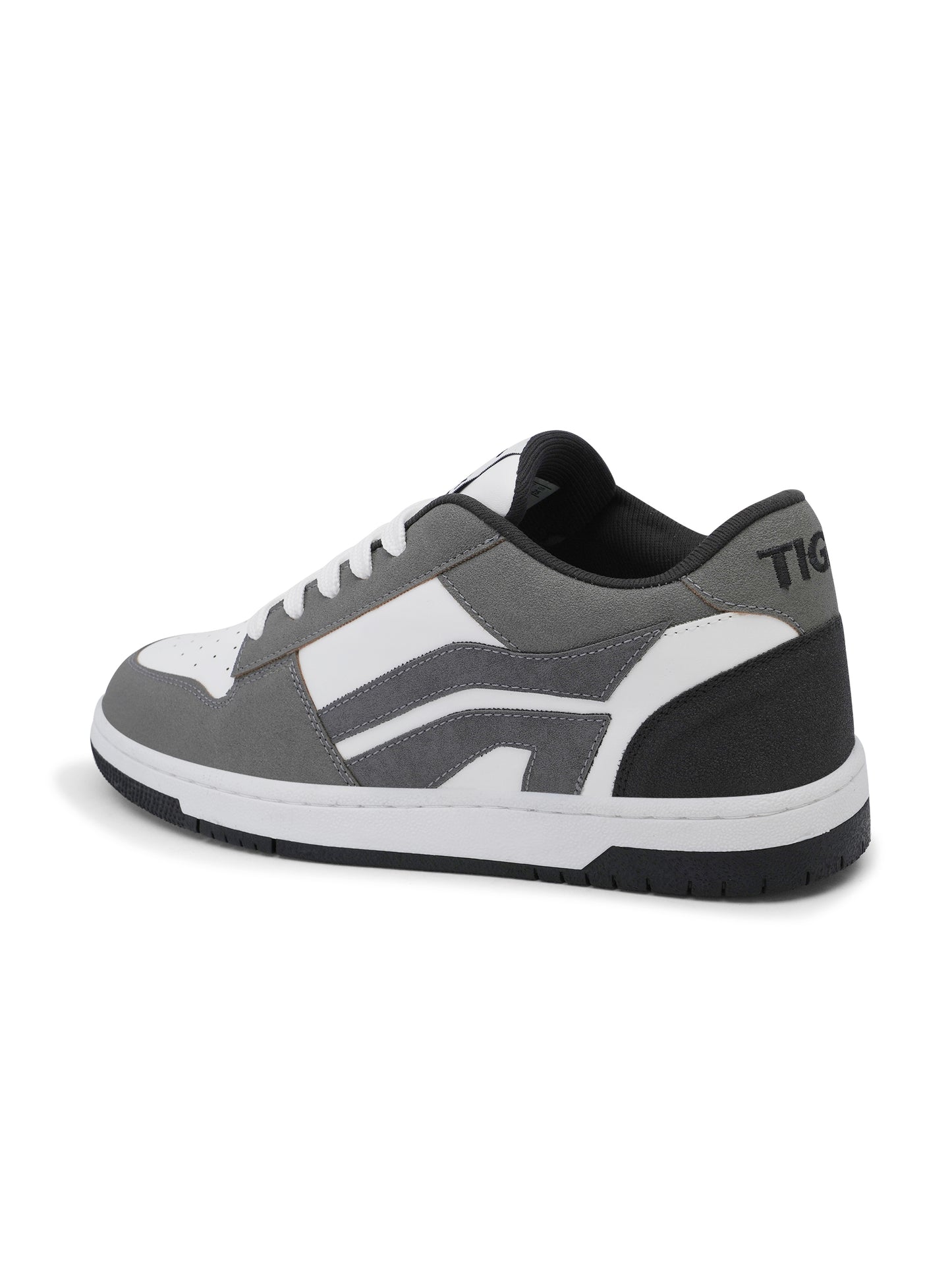 Men's Premium Grey & White Casual Sneakers | Stylish Lace-Up Shoes | Trendy Everyday Footwear