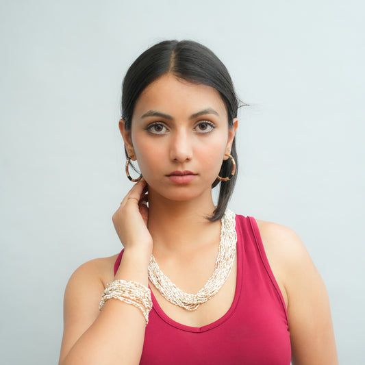 Moon Pebbles beaded necklace