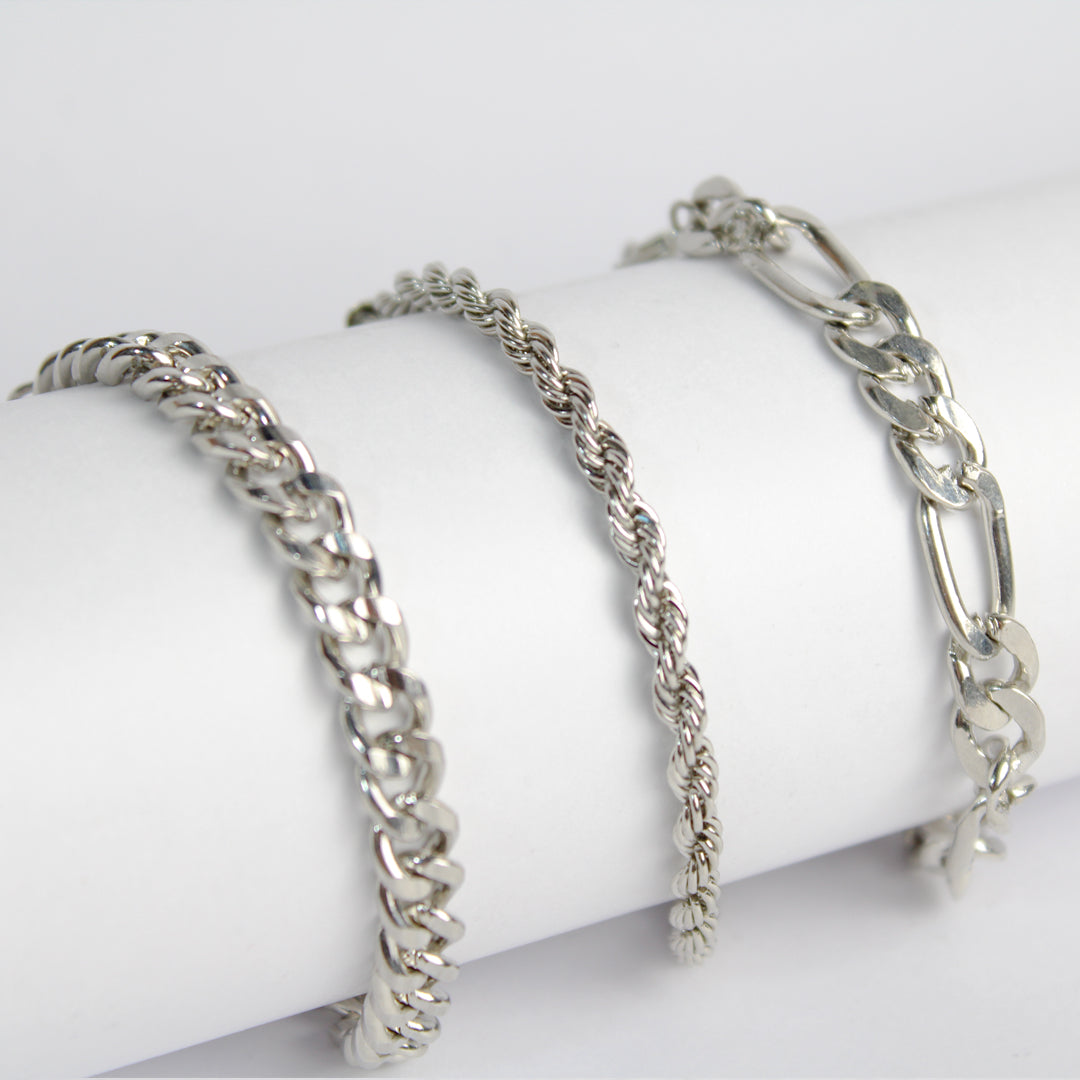 Silver chain Bracelets combo