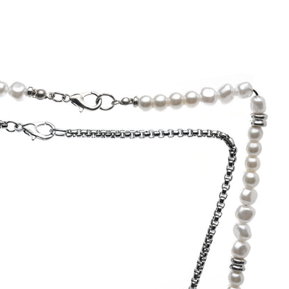Pearl Fusion Layered Necklace Set