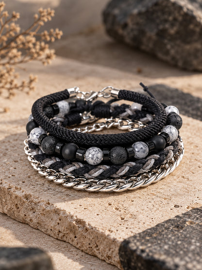 Black 4 layer bracelet