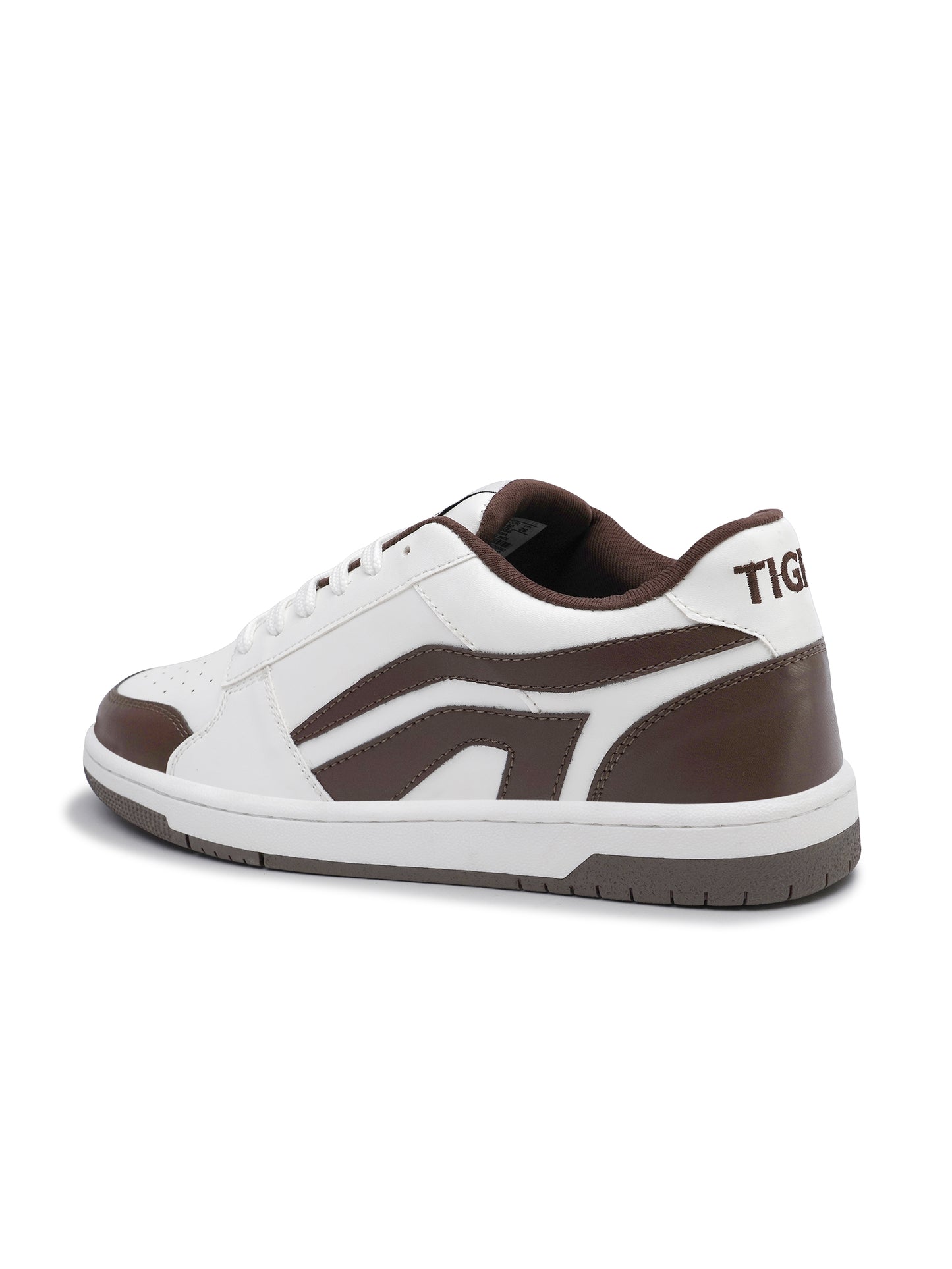 Men's Premium White & Brown Casual Sneakers | Stylish Lace-Up Shoes | Trendy Everyday Footwear
